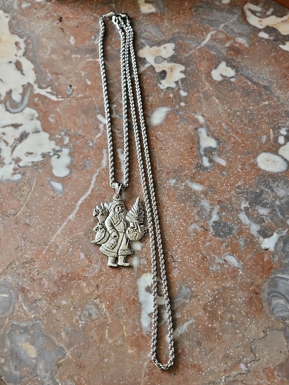 House Of Morgan Santa, Gifts Pendant With Stainless Rope Chain & Long Rope Chain